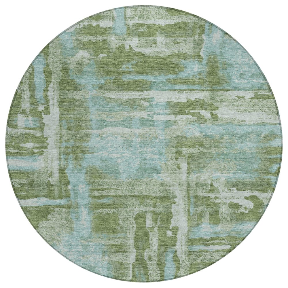 Machine Washable Indoor/Outdoor Chantille ACN2015 Cactus 8' x 8' Round Rug