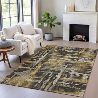 Machine Washable Indoor/Outdoor Chantille ACN2015 Coffee 2'6" x 3'10" Rug