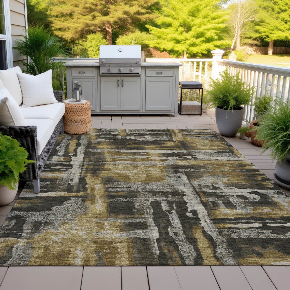 Machine Washable Indoor/Outdoor Chantille ACN2015 Coffee 2'6" x 3'10" Rug