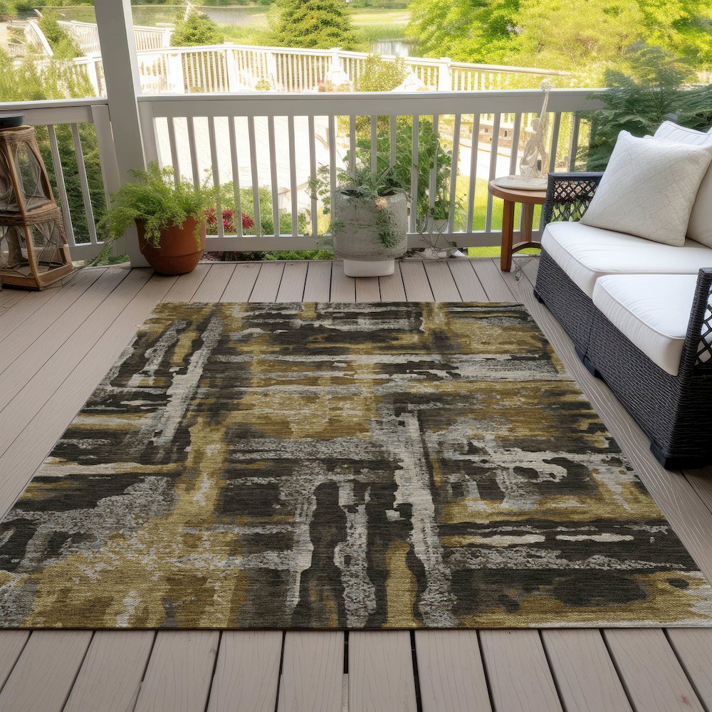 Machine Washable Indoor/Outdoor Chantille ACN2015 Coffee 2'6" x 3'10" Rug