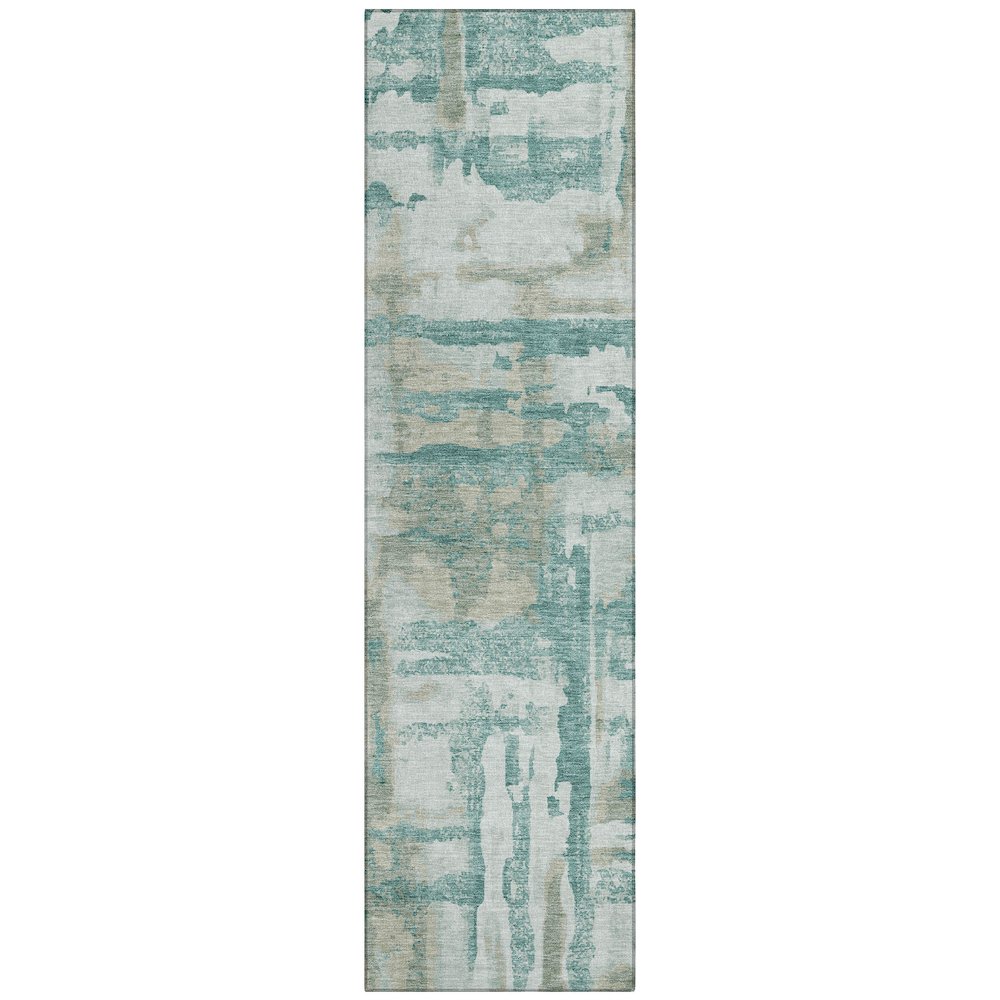 Machine Washable Indoor/Outdoor Chantille ACN2015 Teal 2'3" x 7'6" Runner Rug