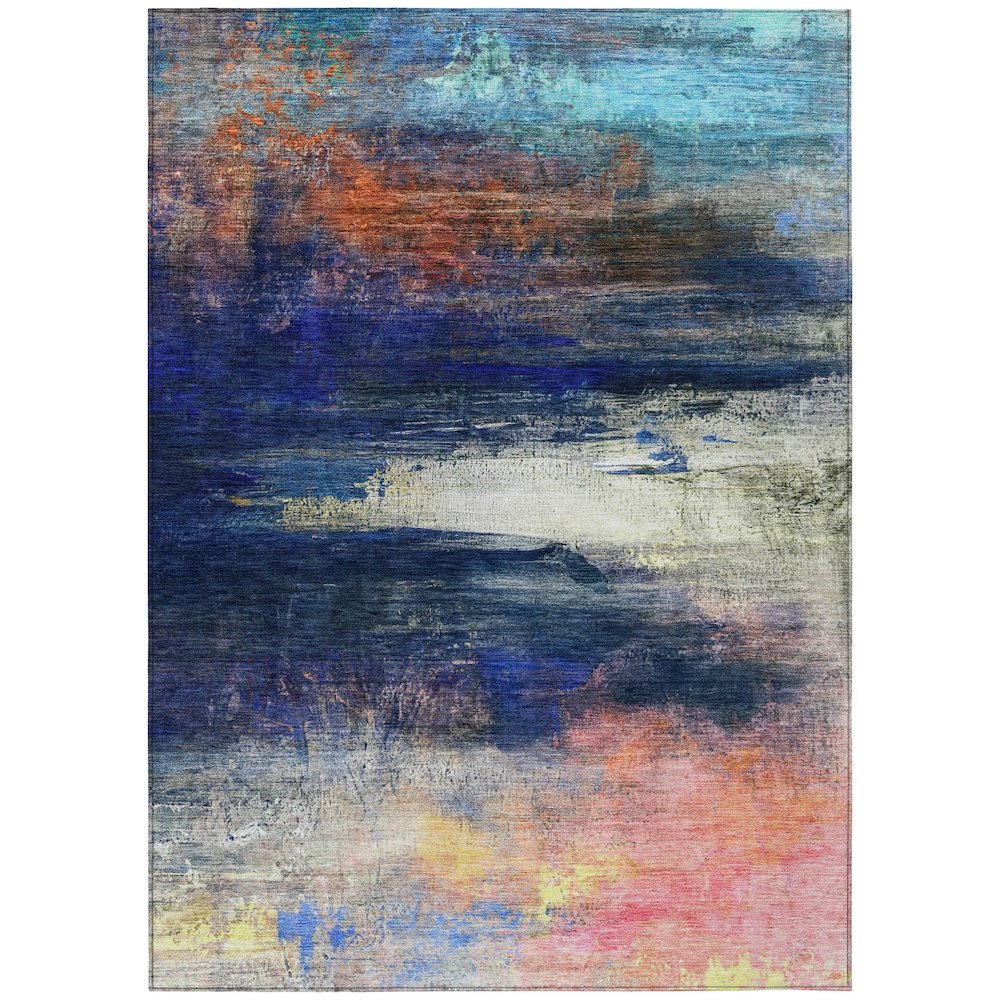 Machine Washable Indoor/Outdoor Chantille ACN2016 Blue 2'6" x 3'10" Rug