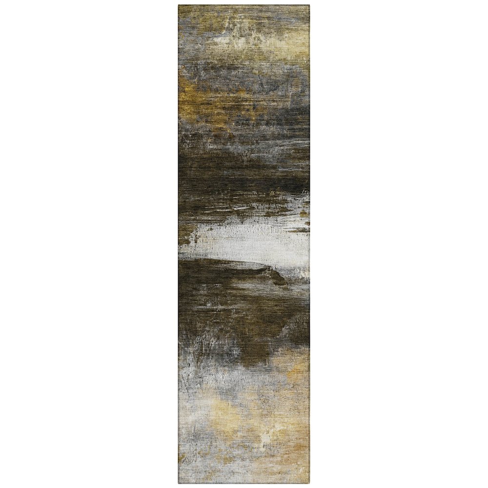 Machine Washable Indoor/Outdoor Chantille ACN2016 Chocolate 2'3"x7'6" Runner Rug