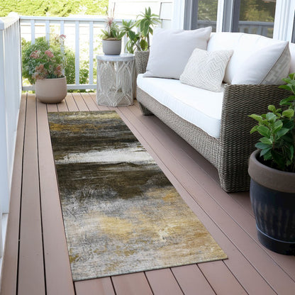 Machine Washable Indoor/Outdoor Chantille ACN2016 Chocolate 2'3"x7'6" Runner Rug