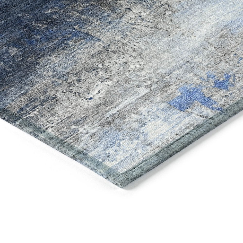 Machine Washable Indoor/Outdoor Chantille ACN2016 Navy 1'8" x 2'6" Rug