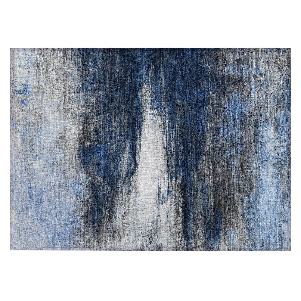 Machine Washable Indoor/Outdoor Chantille ACN2016 Navy 1'8" x 2'6" Rug