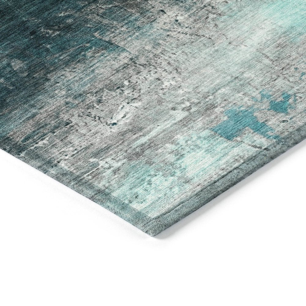 Machine Washable Indoor/Outdoor Chantille ACN2016 Teal 1'8" x 2'6" Rug