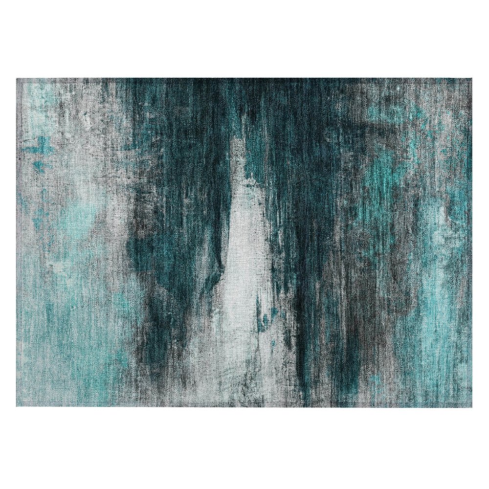 Machine Washable Indoor/Outdoor Chantille ACN2016 Teal 1'8" x 2'6" Rug