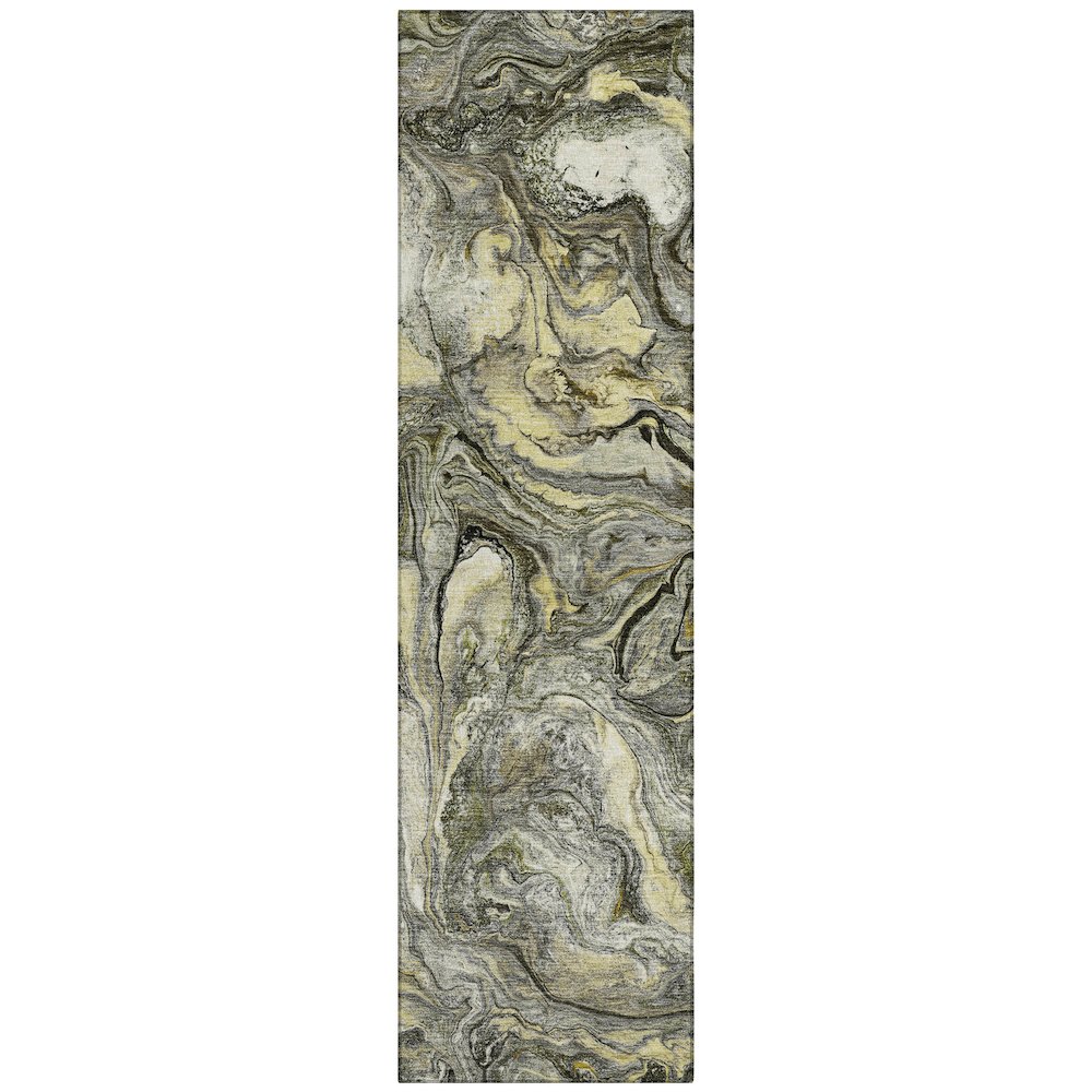 Machine Washable Indoor/Outdoor Chantille ACN2017 Pewter 2'3" x 7'6" Runner Rug