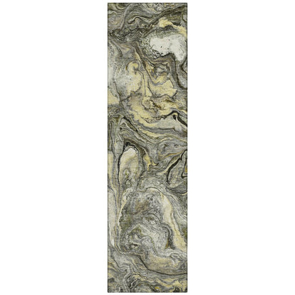 Machine Washable Indoor/Outdoor Chantille ACN2017 Pewter 2'3" x 7'6" Runner Rug