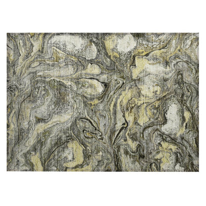 Machine Washable Indoor/Outdoor Chantille ACN2017 Pewter 1'8" x 2'6" Rug