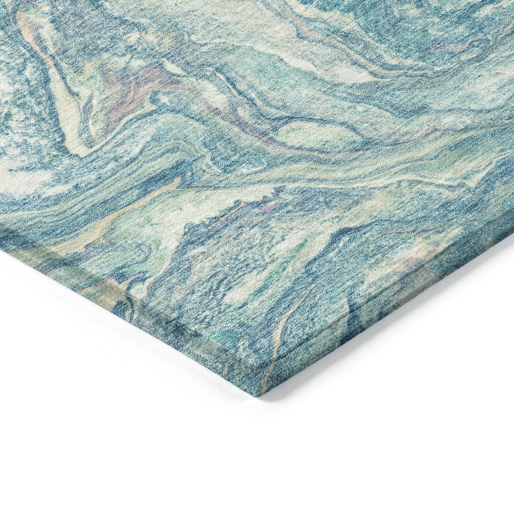 Machine Washable Indoor/Outdoor Chantille ACN2017 Teal 1'8" x 2'6" Rug