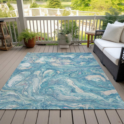 Machine Washable Indoor/Outdoor Chantille ACN2017 Teal 2'6" x 3'10" Rug