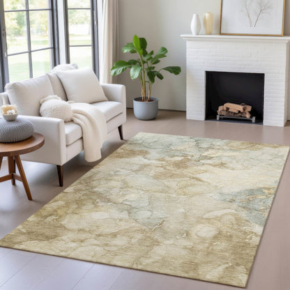 Machine Washable Indoor/Outdoor Chantille ACN2018 Beige 2'6" x 3'10" Rug