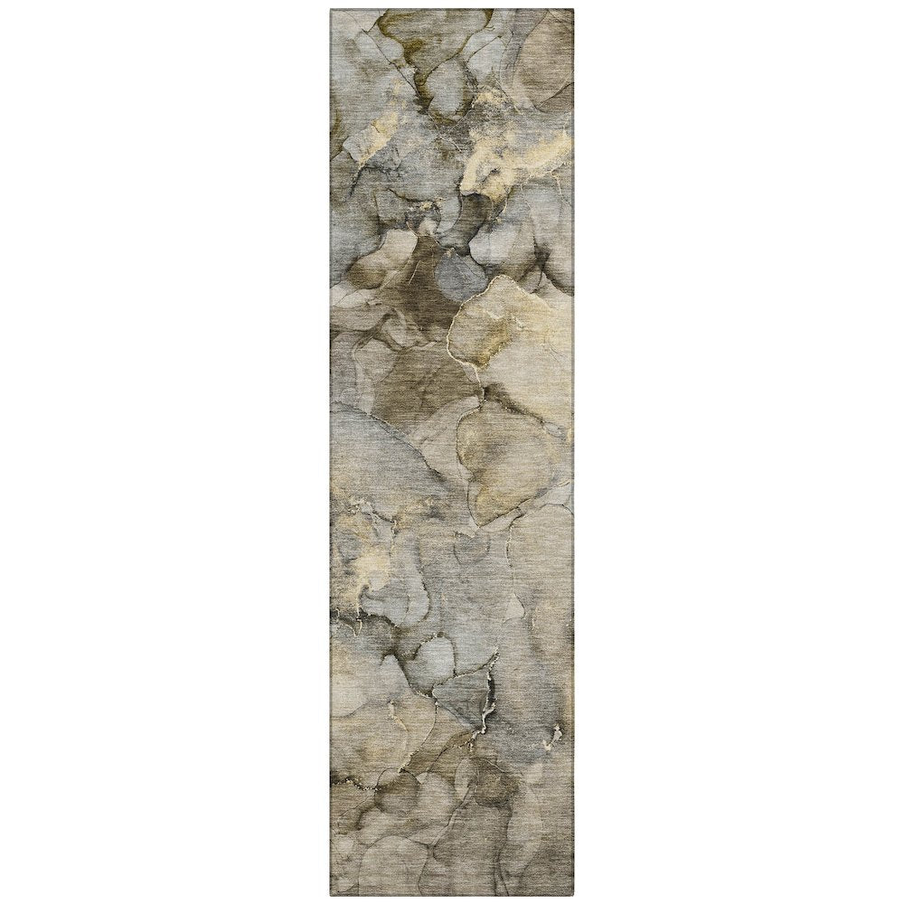 Machine Washable Indoor/Outdoor Chantille ACN2018 Pewter 2'3" x 7'6" Runner Rug