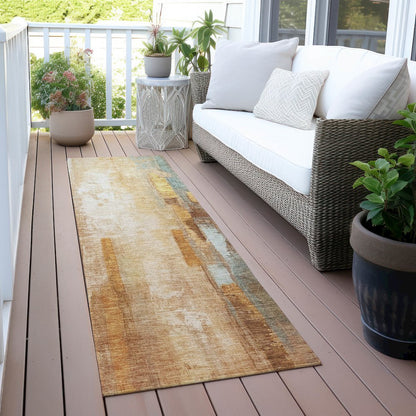 Machine Washable Indoor/Outdoor Chantille ACN2020 Copper 2'3" x 7'6" Runner Rug