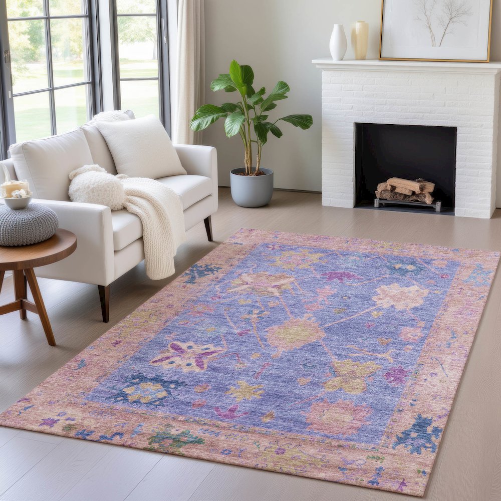 Machine Washable Indoor/Outdoor Chantille ACN2025 Purple 2'6" x 3'10" Rug
