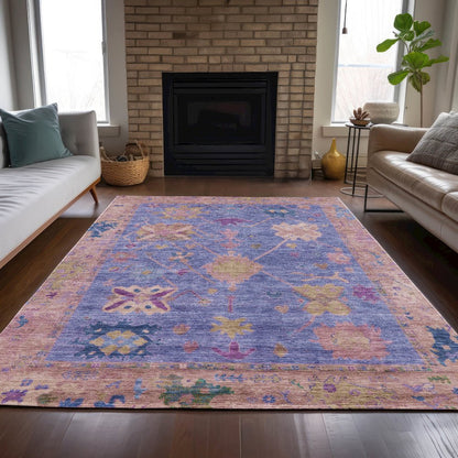 Machine Washable Indoor/Outdoor Chantille ACN2025 Purple 2'6" x 3'10" Rug
