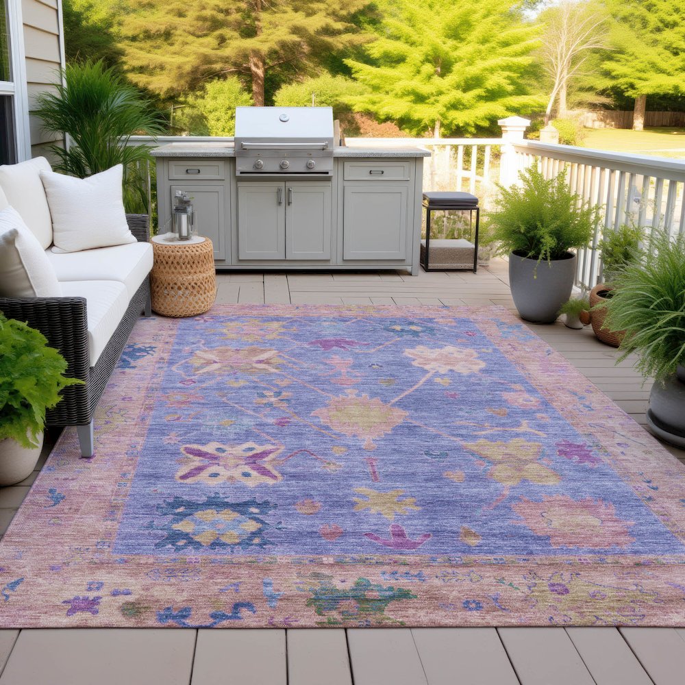 Machine Washable Indoor/Outdoor Chantille ACN2025 Purple 2'6" x 3'10" Rug