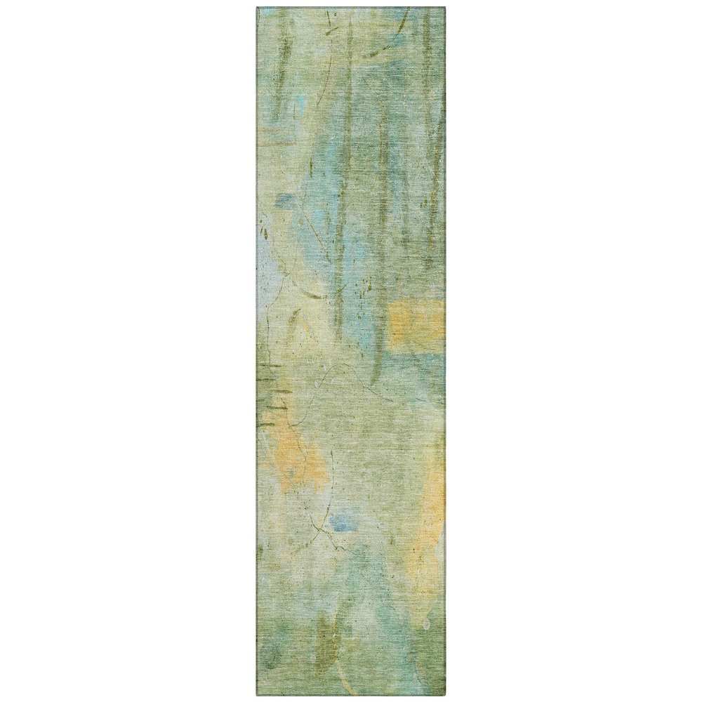 Machine Washable Indoor/Outdoor Chantille ACN2032 Sage 2'3" x 7'6" Runner Rug
