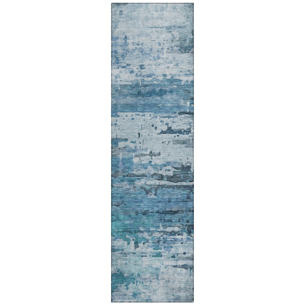 Machine Washable Indoor/Outdoor Chantille ACN2034 Blue 2'3" x 7'6" Runner Rug