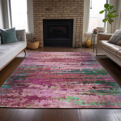 Machine Washable Indoor/Outdoor Chantille ACN2035 Pink 2'6" x 3'10" Rug