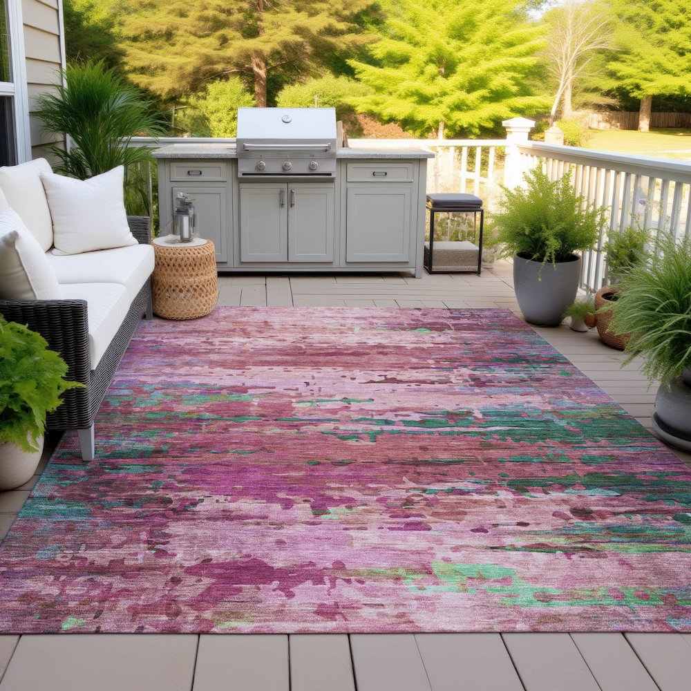 Machine Washable Indoor/Outdoor Chantille ACN2035 Pink 2'6" x 3'10" Rug