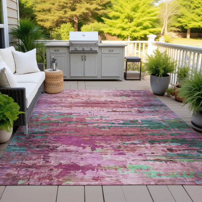 Machine Washable Indoor/Outdoor Chantille ACN2035 Pink 2'6" x 3'10" Rug