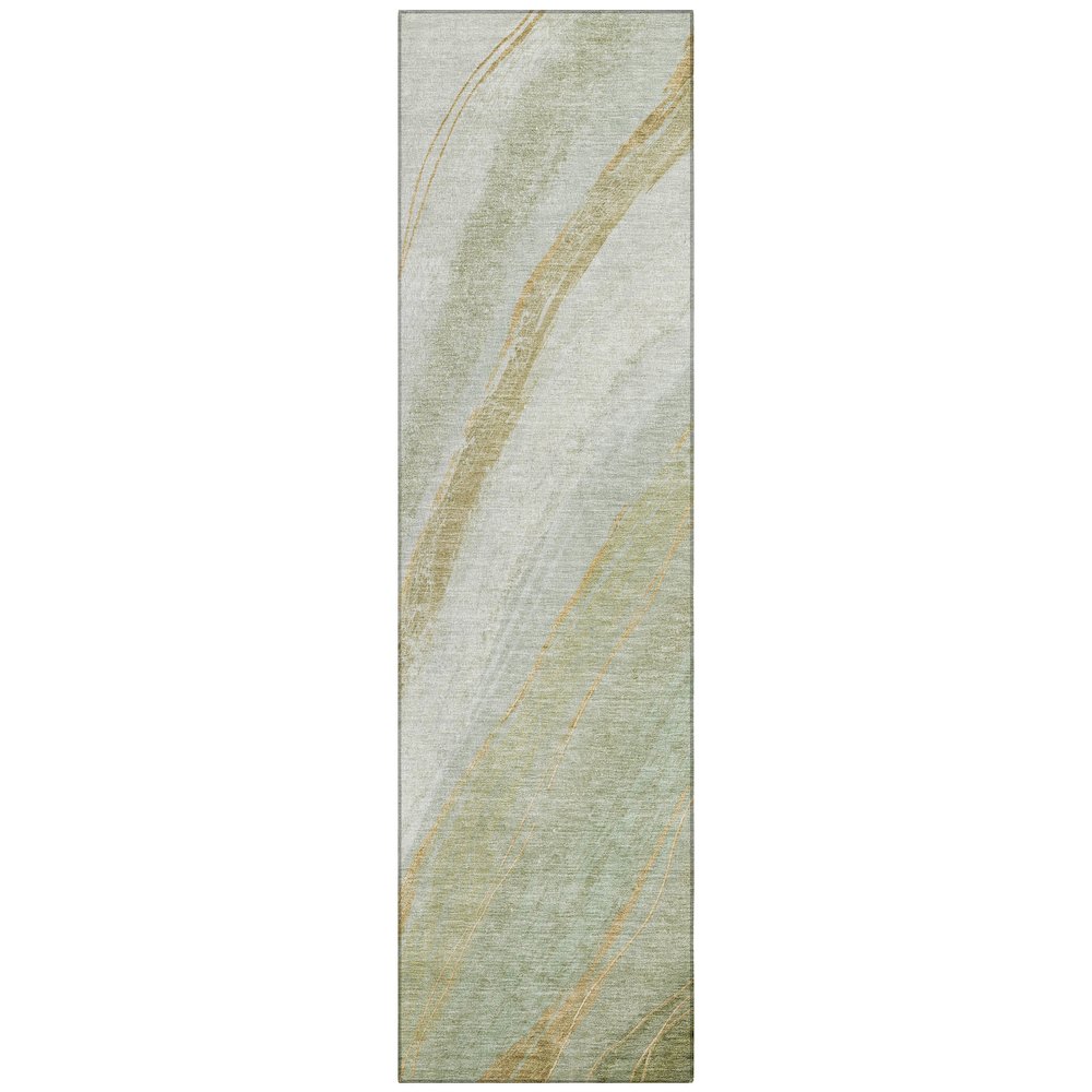 Machine Washable Indoor/Outdoor Chantille ACN2036 Sage 2'3" x 7'6" Runner Rug
