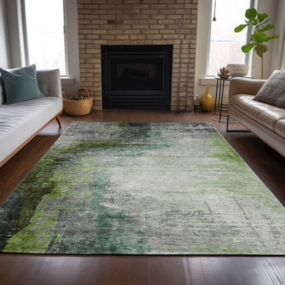Machine Washable Indoor/Outdoor Chantille ACN2041 Green 2'6" x 3'10" Rug