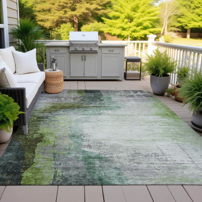 Machine Washable Indoor/Outdoor Chantille ACN2041 Green 2'6" x 3'10" Rug