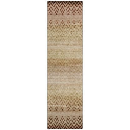 Machine Washable Indoor/Outdoor Chantille ACN2042 Beige 2'3" x 7'6" Runner Rug