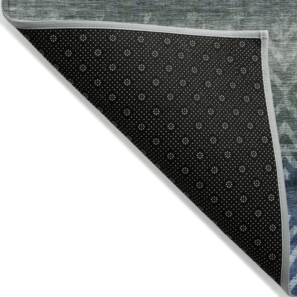 Machine Washable Indoor/Outdoor Chantille ACN2042 Blue 1'8" x 2'6" Rug