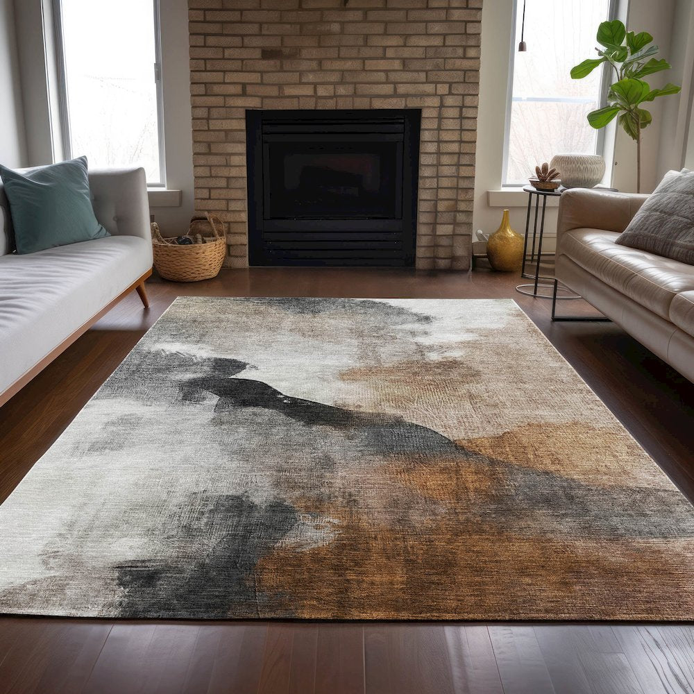 Machine Washable Indoor/Outdoor Chantille ACN2043 Paprika 2'6" x 3'10" Rug