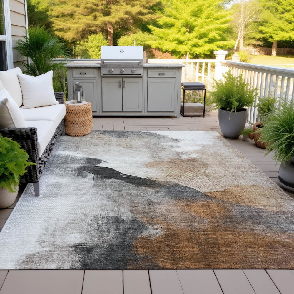 Machine Washable Indoor/Outdoor Chantille ACN2043 Paprika 2'6" x 3'10" Rug