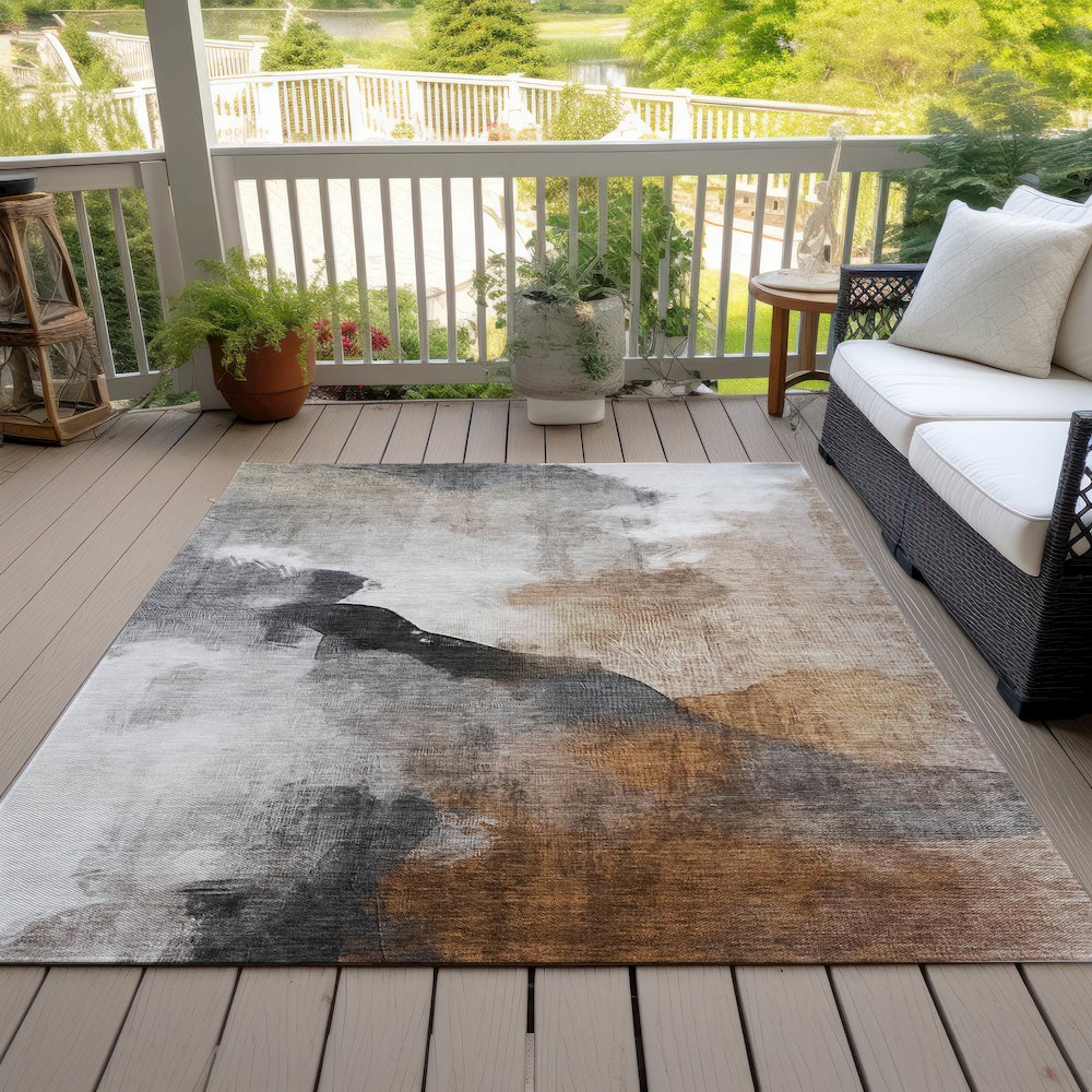 Machine Washable Indoor/Outdoor Chantille ACN2043 Paprika 2'6" x 3'10" Rug