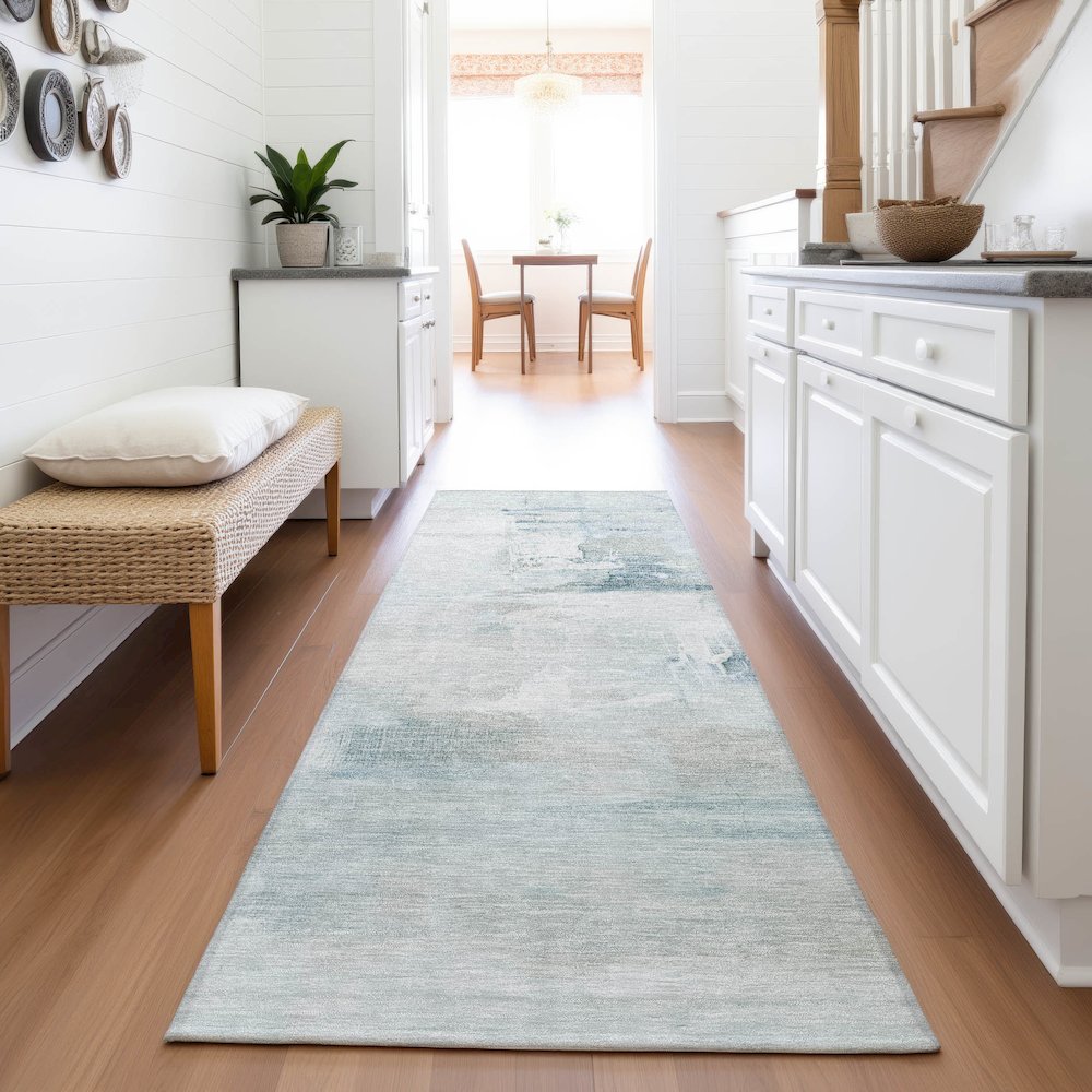 Machine Washable Indoor/Outdoor Chantille ACN2044 Sky 2'3" x 7'6" Runner Rug