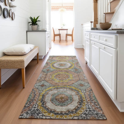 Machine Washable Indoor/Outdoor Chantille ACN2050 Sage 2'3" x 7'6" Runner Rug