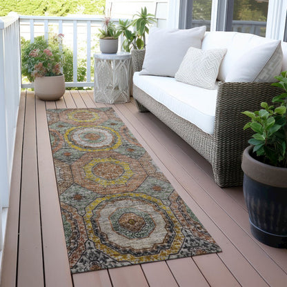 Machine Washable Indoor/Outdoor Chantille ACN2050 Sage 2'3" x 7'6" Runner Rug