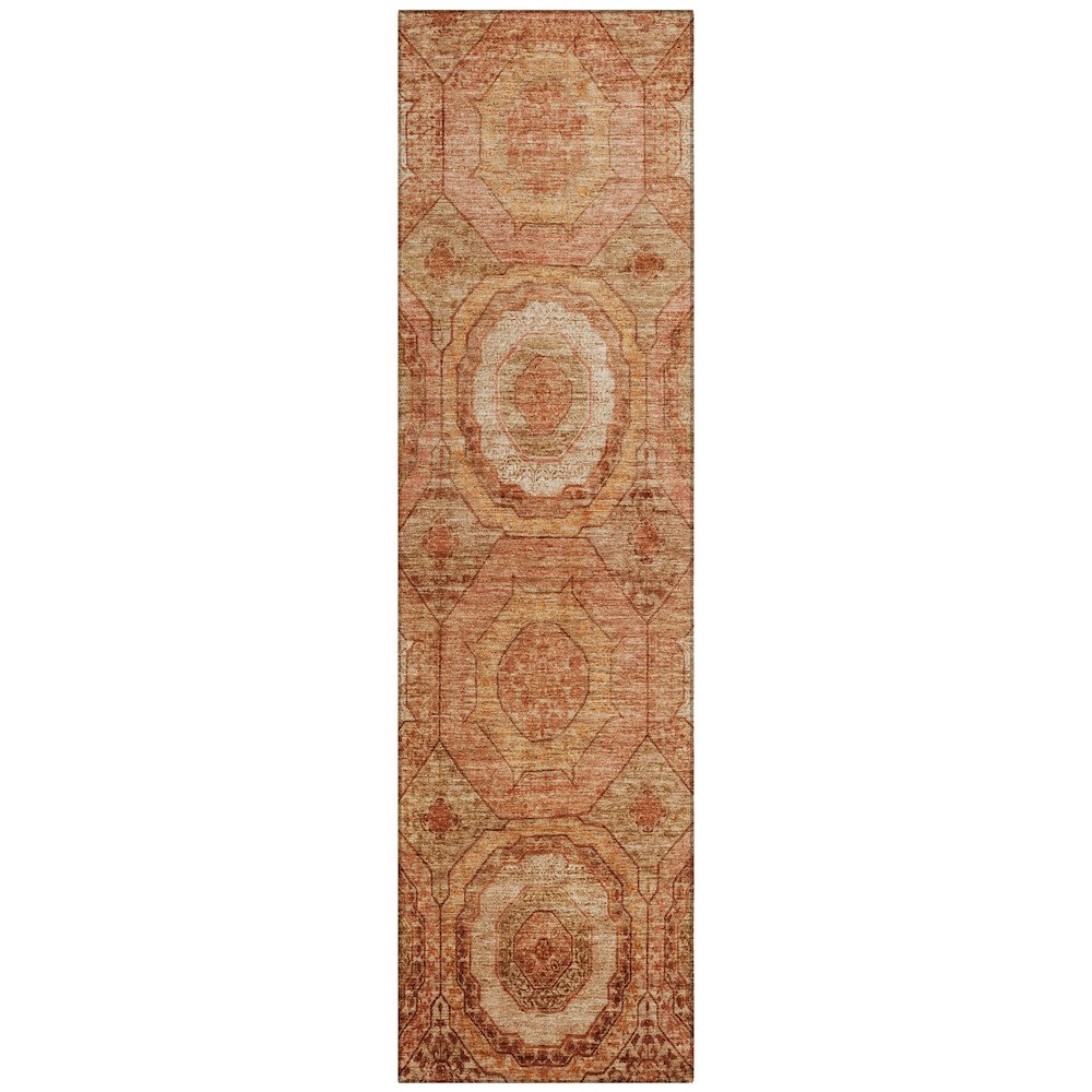 Machine Washable Indoor/Outdoor Chantille ACN2050 Terracotta 2'3"x7'6"Runner Rug