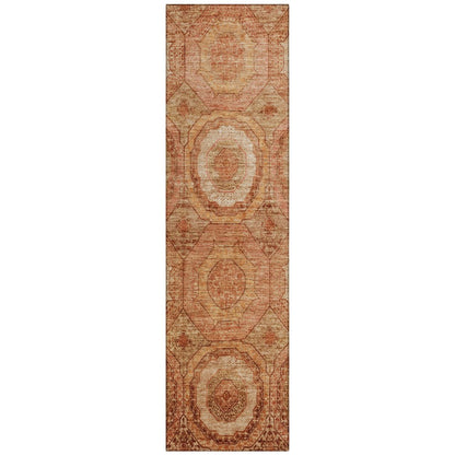 Machine Washable Indoor/Outdoor Chantille ACN2050 Terracotta 2'3"x7'6"Runner Rug