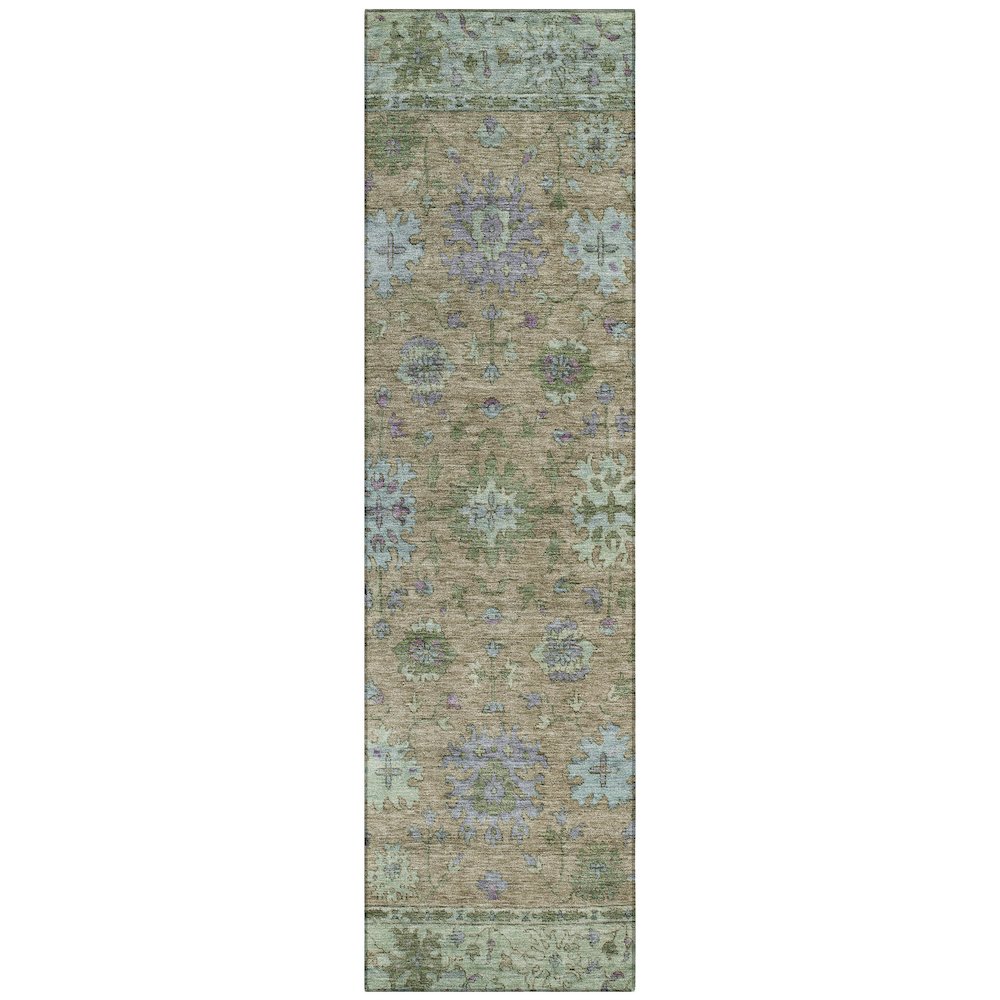 Machine Washable Indoor/Outdoor Chantille ACN2052 Brown 2'3" x 7'6" Runner Rug