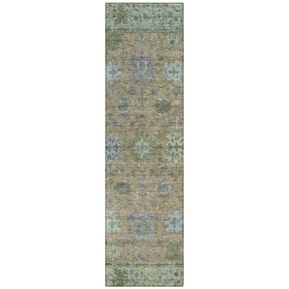 Machine Washable Indoor/Outdoor Chantille ACN2052 Brown 2'3" x 7'6" Runner Rug