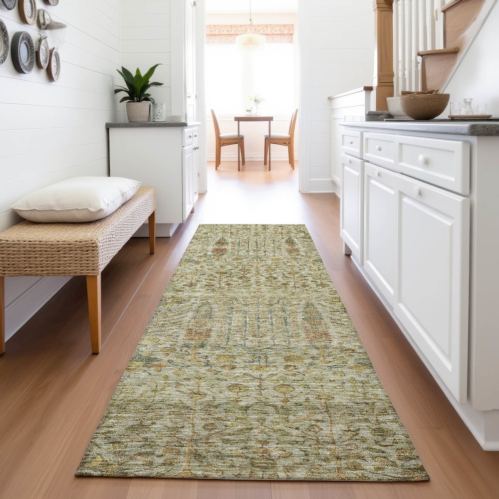 Machine Washable Indoor/Outdoor Chantille ACN2053 Wheat 2'3" x 7'6" Runner Rug