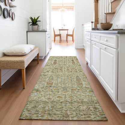 Machine Washable Indoor/Outdoor Chantille ACN2053 Wheat 2'3" x 7'6" Runner Rug