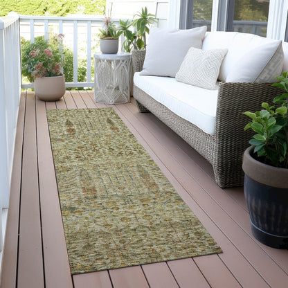 Machine Washable Indoor/Outdoor Chantille ACN2053 Wheat 2'3" x 7'6" Runner Rug