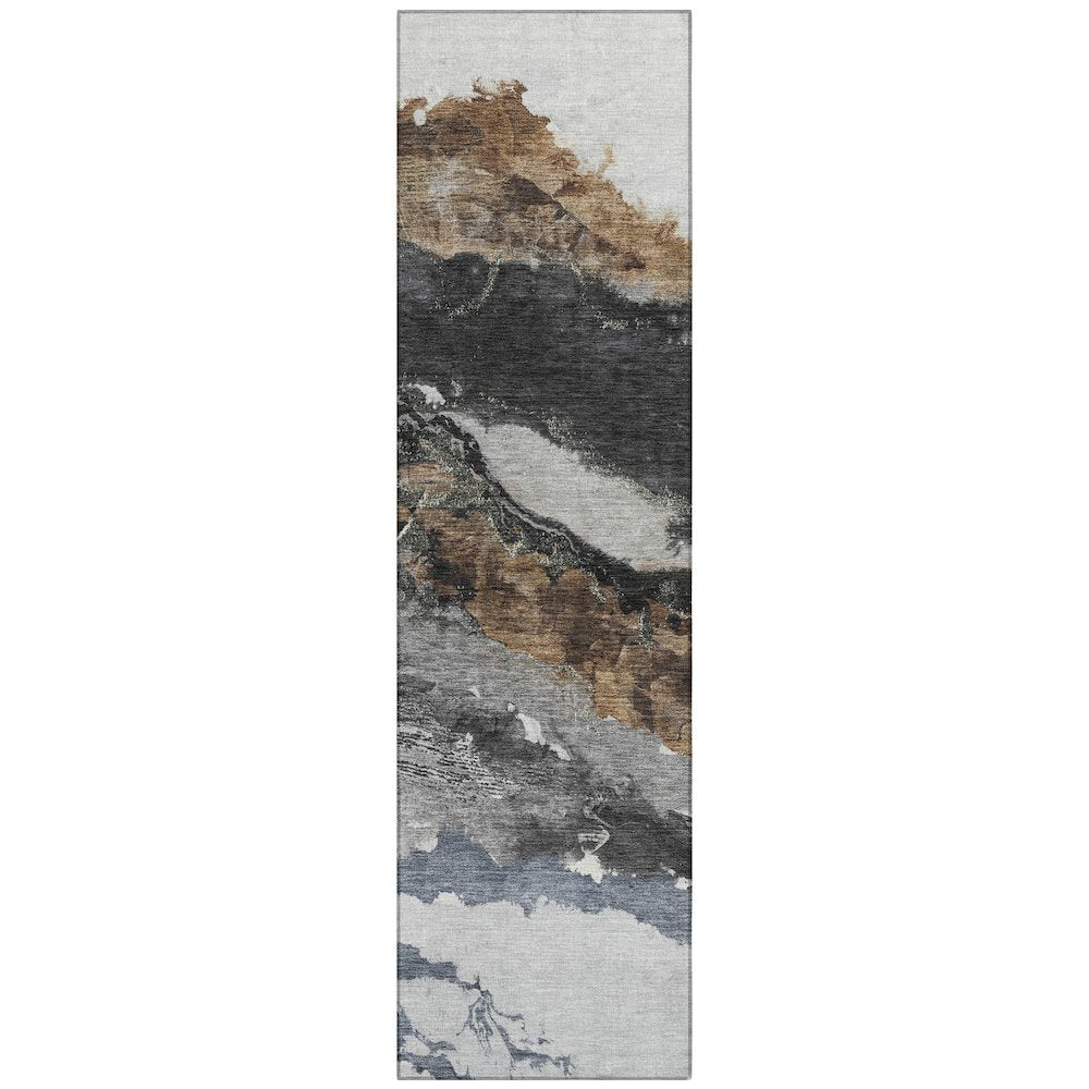 Machine Washable Indoor/Outdoor Chantille ACN2054 Gray 2'3" x 7'6" Runner Rug
