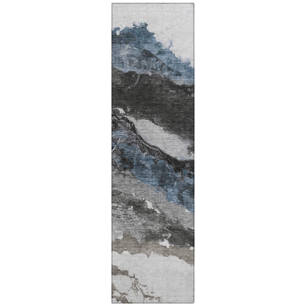 Machine Washable Indoor/Outdoor Chantille ACN2054 Pewter 2'3" x 7'6" Runner Rug