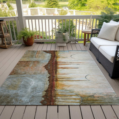 Machine Washable Indoor/Outdoor Chantille ACN2059 Rust 2'6" x 3'10" Rug