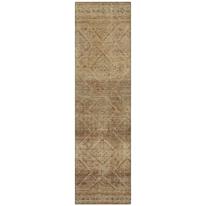 Machine Washable Indoor/Outdoor Chantille ACN2060 Khaki 2'3" x 7'6" Runner Rug